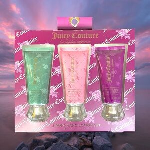 Juicy Couture Hand Lotion 3x Gift Set Lush Garden Sweet Nectar Romantic Rose NEW